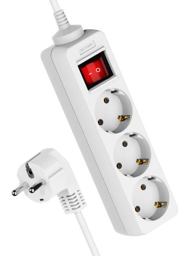 Изображение Удлинитель 3х5м с заземл. 16А IP20 ПВС 3х1 с выкл. КОСМОС YKsm5m-3g-Z-V(K)