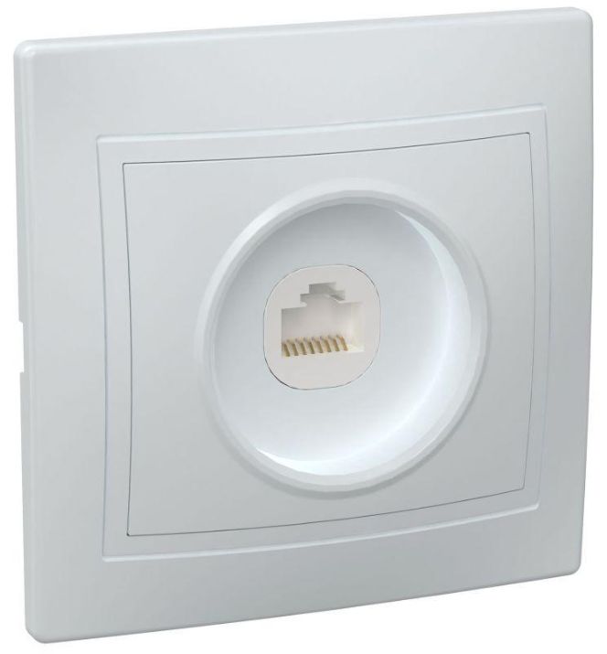 Изображение Розетка компьютерная 1-м СП Кварта РК10-КБ IP20 бел. IEK EKK10-K01-DM