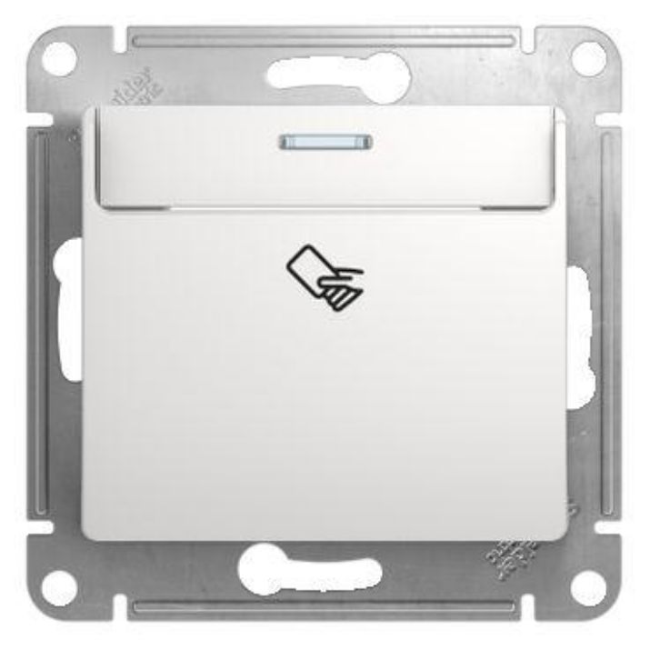 Изображение Выключатель карточный 1-кл. 1мод. СП Glossa 10А IP20 (сх. 6) механизм бел. SE GSL000169