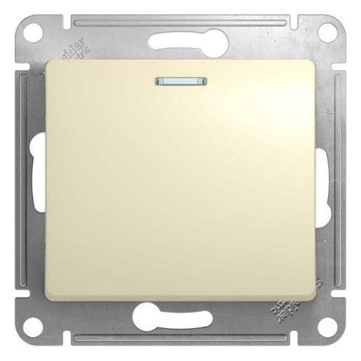 Изображение Переключатель проходной 1-кл. СП Glossa 10А IP20 (сх. 6а) 10AX механизм с подсветкой беж. SE GSL000263