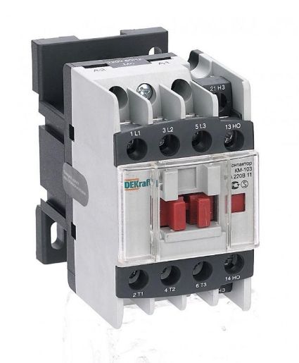 Изображение Контактор КМ-103 9А 220В AC3 1НО+1НЗ DEKraft 22103DEK