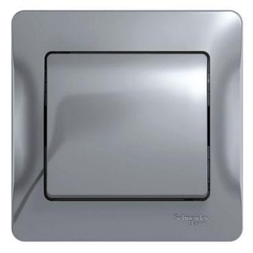 Изображение Выключатель 1-кл. СП Glossa 10А IP20 (сх. 1) 10AX в сборе алюм. SE GSL000312