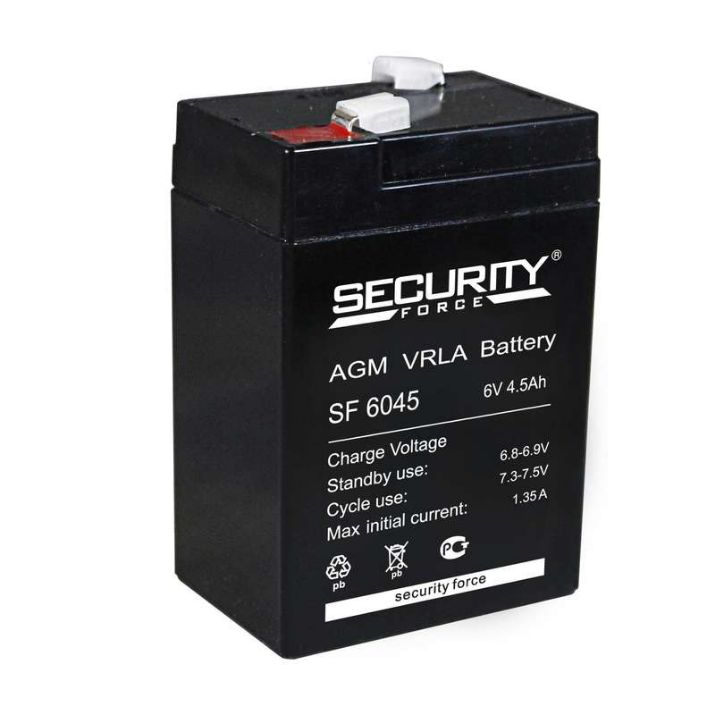 Изображение Аккумулятор ОПС 6В 4.5А.ч Security Force SF 6045