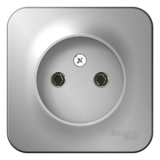 Изображение Розетка 1-м ОП Blanca 16А IP20 250В без заземл. без защ. шторок с изолир. пластиной алюм. SE BLNRA000113