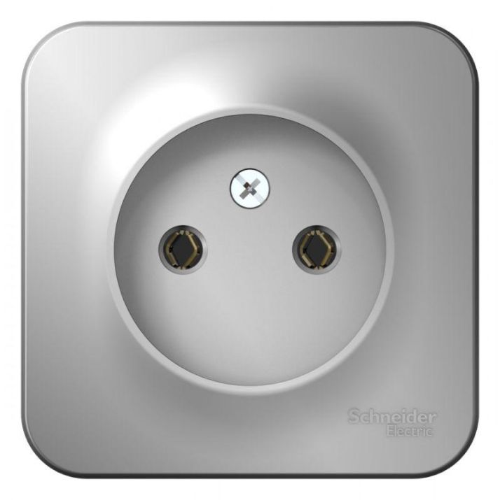 Изображение Розетка 1-м ОП Blanca 16А IP20 250В без заземл. без защ. шторок с изолир. пластиной алюм. SE BLNRA000113