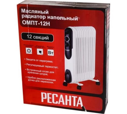 Изображение Радиатор масляный 12 секц. 2500Вт ОМПТ-12Н Ресанта 67/3/5