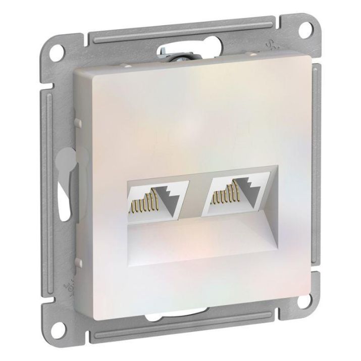 Изображение Розетка компьютерная 2-м AtlasDesign RJ45 кат.5E механизм жемчуж. SE ATN000485