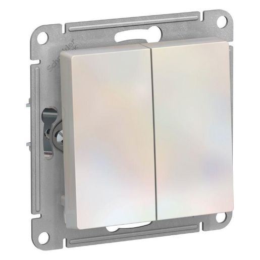 Изображение Выключатель 2-кл. СП AtlasDesign 10А IP20 (сх. 5) 10AX механизм жемчуж. SE ATN000451