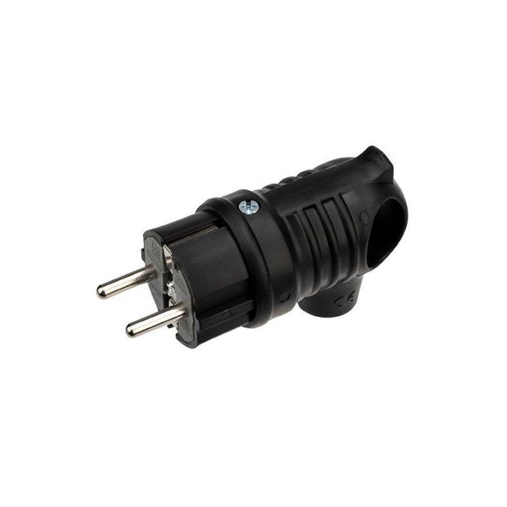 Изображение Вилка угловая влагозащ. с кольцом с/з 16А IP44 каучук Rexant 111-002