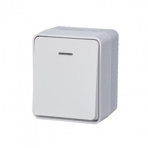 Изображение Выключатель 1-кл. ОП AtlasDesign Profi54 IP54 10AX с подсветкой бел. SE ATN540113