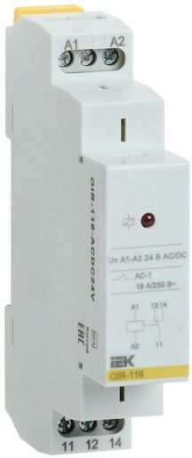 Изображение Реле промежуточное OIR 1 конт. (16А) 24В AC/DC IEK OIR-116-ACDC24V