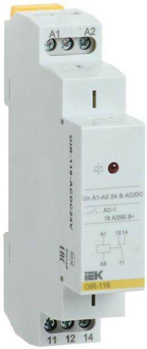 Изображение Реле промежуточное OIR 1 конт. (16А) 24В AC/DC IEK OIR-116-ACDC24V