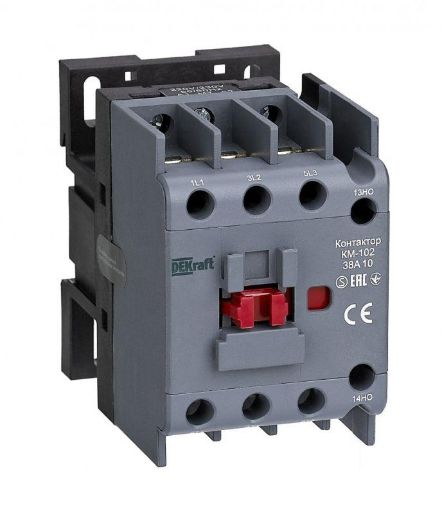 Изображение Контактор КМ-102 38А 220В/230В AC3 AC4 1НО DEKraft 22313DEK