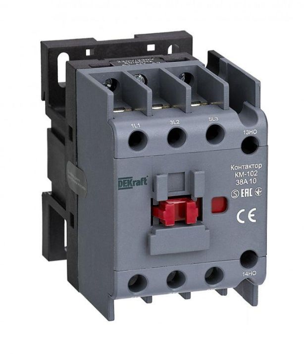 Изображение Контактор КМ-102 38А 220В/230В AC3 AC4 1НО DEKraft 22313DEK