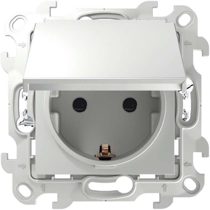 Изображение Розетка 1-м СП Simon24 Push&Go 16А IP44 2P+E механизм бел. Simon 2420448-030
