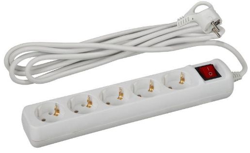 Изображение Удлинитель 5х5м с заземл. 10А IP20 UX-5es-5m ПВС 3х0.75 с выкл. Эра Б0035758