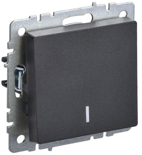Изображение Выключатель 1-кл. СП BRITE ВС10-1-1-БрЧ 10А с инд. черн. IEK BR-V10-1-10-K02