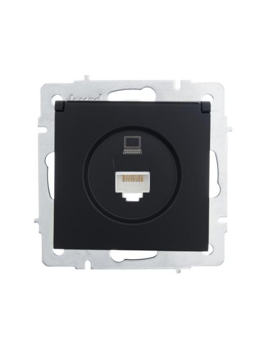 Изображение Розетка компьютерная 1-м СП Vesna механизм черн. бархат LEZARD 742-4288-139