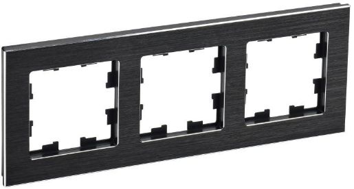 Изображение Рамка 3-м BRITE РУ-3-1-БрЧ металл черн. IEK BR-M32-M-K02