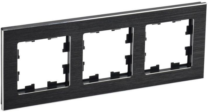 Изображение Рамка 3-м BRITE РУ-3-1-БрЧ металл черн. IEK BR-M32-M-K02