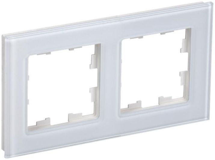 Изображение Рамка 2-м BRITE РУ-2-2-БрБ стекло бел. IEK BR-M22-G-K01