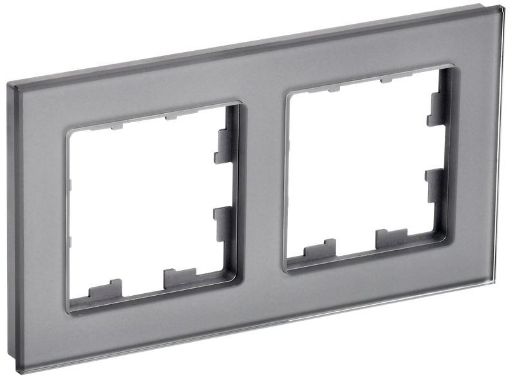 Изображение Рамка 2-м BRITE РУ-2-2-БрСе стекло сер. IEK BR-M22-G-K03