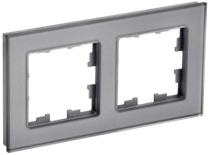 Изображение Рамка 2-м BRITE РУ-2-2-БрСе стекло сер. IEK BR-M22-G-K03