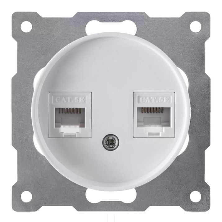 Изображение Розетка компьютерная 2-м СП Florence RJ45 кат.5E механизм бел. 1E20901300 OneKeyElectro 2172772