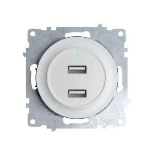 Изображение Розетка USB 2-м СП Florence 16А IP20 с подсветкой механизм бел. 1E10351300 OneKeyElectro 2260089