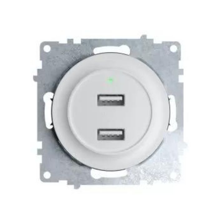 Изображение Розетка USB 2-м СП Florence 16А IP20 с подсветкой механизм бел. 1E10351300 OneKeyElectro 2260089
