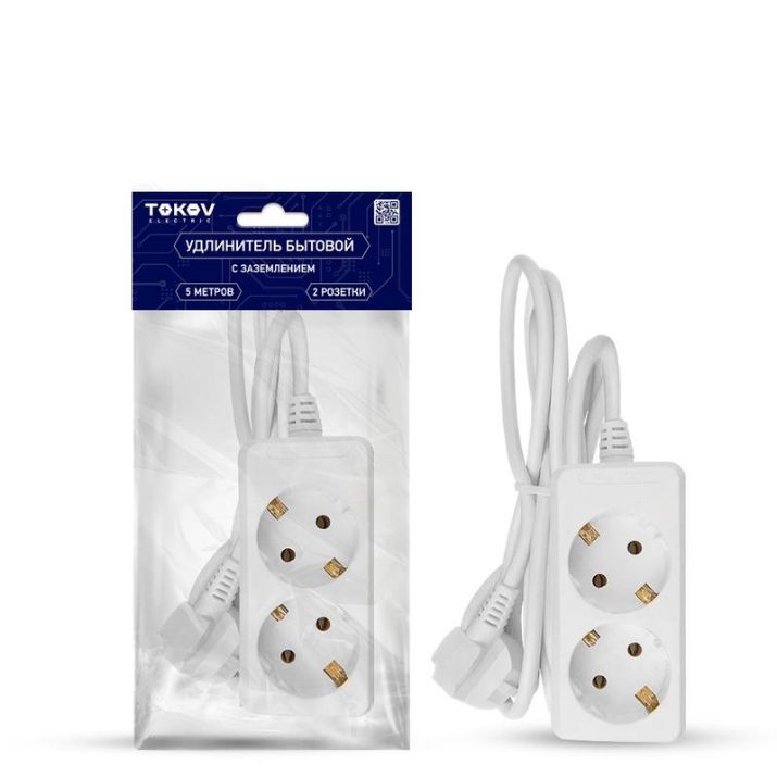 Изображение Удлинитель 2х5м с заземл. 16А 3х1 TOKOV ELECTRIC TKE-C01-BU2-5-1-Z
