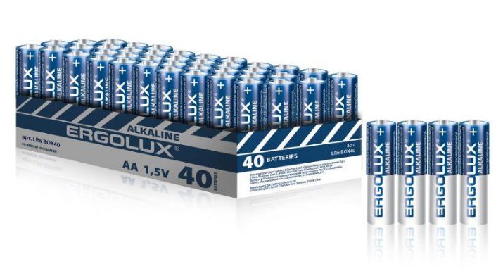 Изображение Элемент питания алкалиновый AA/LR6 1.5В Alkaline BOX40 ПРОМО (уп.40шт) Ergolux 14673