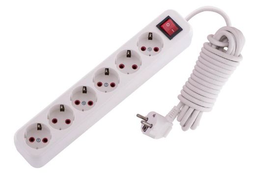 Изображение Удлинитель 6х5м с заземл. 16А IP20 Lila с выкл. LEZARD 720-0605-602