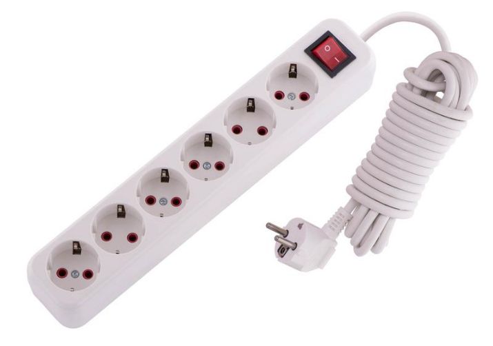 Изображение Удлинитель 6х5м с заземл. 16А IP20 Lila с выкл. LEZARD 720-0605-602