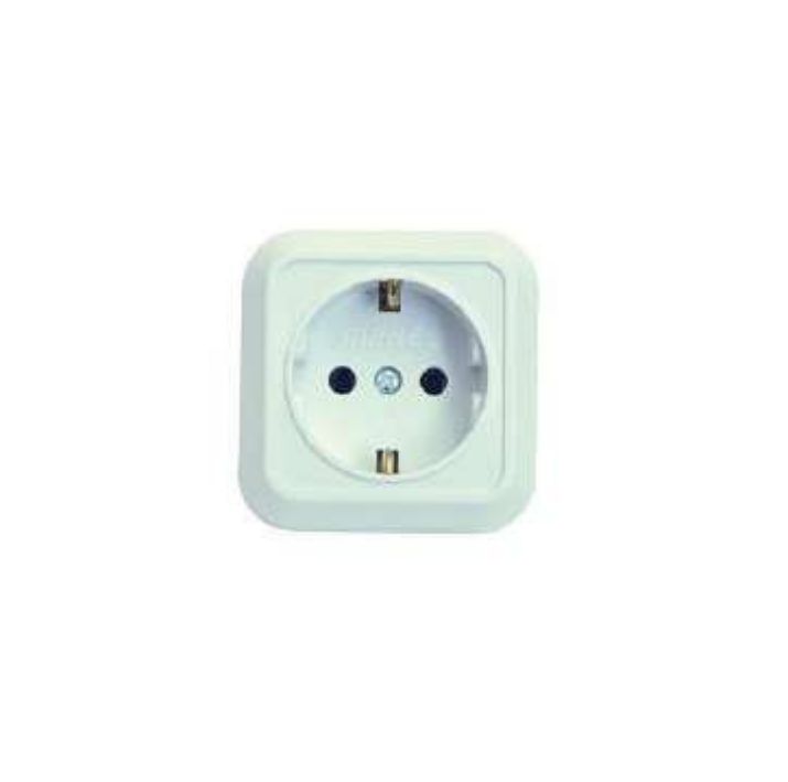 Изображение Розетка 1-м ОП 16А IP20 квадрат. с заземл. бел. Makel 45108