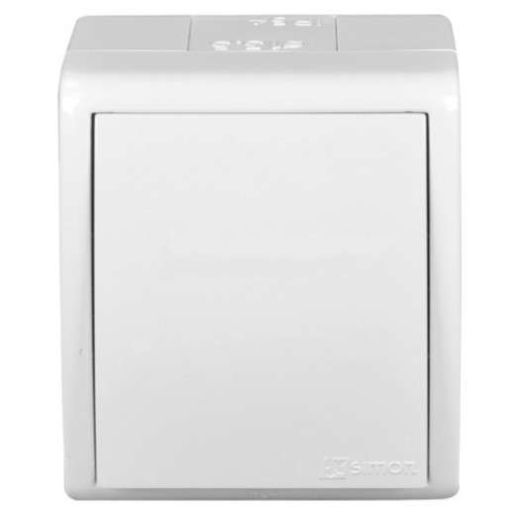 Изображение Выключатель 1-кл. ОП Simon 15 Aqua 10А IP54 винт. зажим бел. Simon 1594101-030
