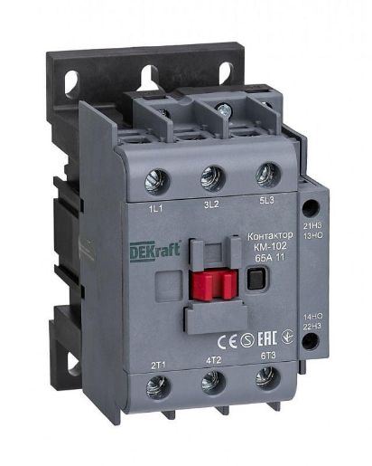 Изображение Контактор КМ-102 3п 65А 1НО+1НЗ 230В AC DEKraft 22008DEK