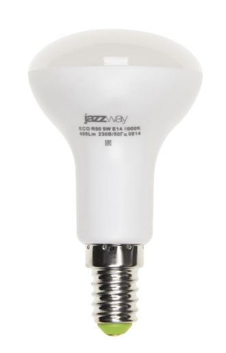 Изображение Лампа светодиодная PLED-ECO 5Вт R50 4000К нейтр. бел. E14 400лм 220-240В JazzWay 1037046A
