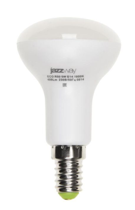 Изображение Лампа светодиодная PLED-ECO 5Вт R50 4000К нейтр. бел. E14 400лм 220-240В JazzWay 1037046A