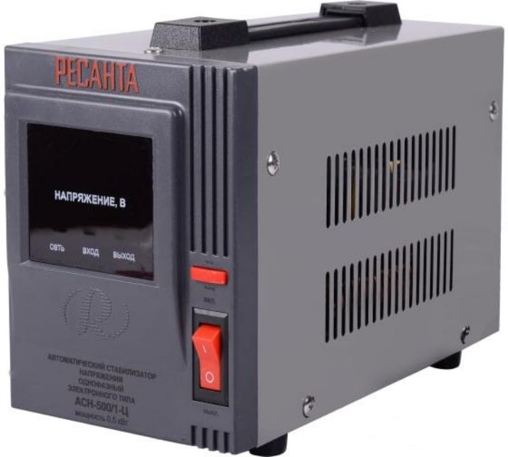 Изображение Стабилизатор напряжения АСН-500/1-Ц 1ф 0.5кВт IP20 релейный Ресанта 63/6/1