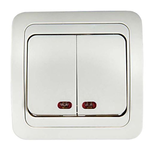 Изображение Выключатель 2-кл. СП Classico 2123 10А IP20 с подсветкой бел. ASD / IN HOME 4680005959877