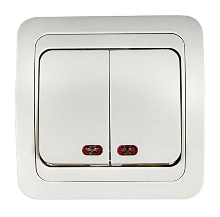 Изображение Выключатель 2-кл. СП Classico 2123 10А IP20 с подсветкой бел. ASD / IN HOME 4680005959877