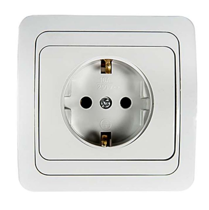 Изображение Розетка 1-м CLASSICO с заземл. 2028 бел. ASD / IN HOME 4680005959907