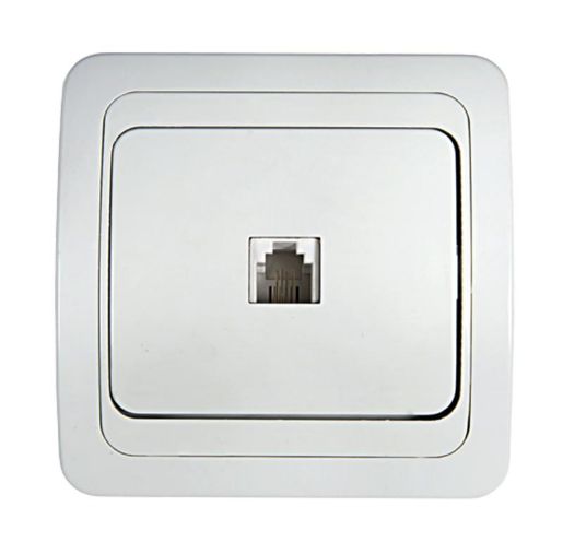 Изображение Розетка телефонная 1-м СП Classico 2034 16А IP20 бел. ASD / IN HOME 4690612000404
