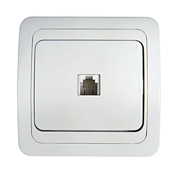 Изображение Розетка телефонная 1-м СП Classico 2034 16А IP20 бел. ASD / IN HOME 4690612000404