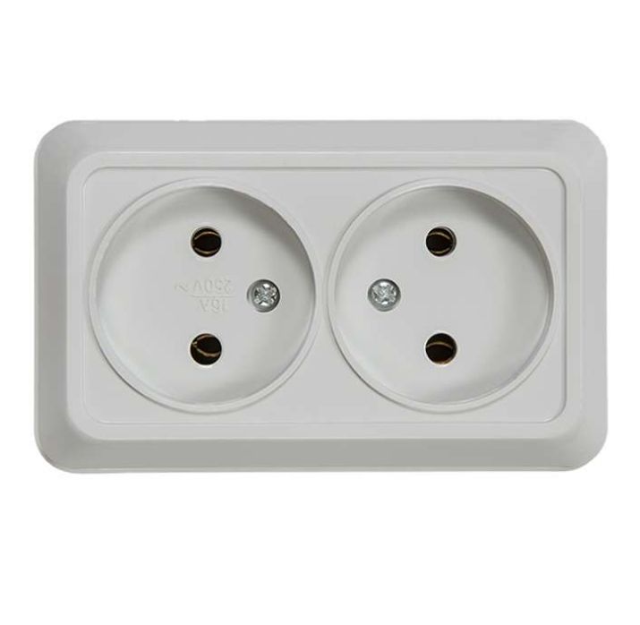 Изображение Розетка 2-м ОП Bolleto 7102 16А IP20 бел. ASD / IN HOME 4680005959822