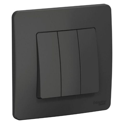 Изображение Выключатель 3-кл. СП Blanca 10А IP20 (сх. 1+1+1) 250В антрацит SE BLNVS100506