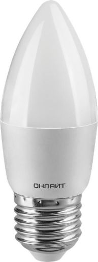 Изображение Лампа светодиодная 61 129 OLL-C37-6-230-6.5K-E27-FR 6Вт ОНЛАЙТ 61129