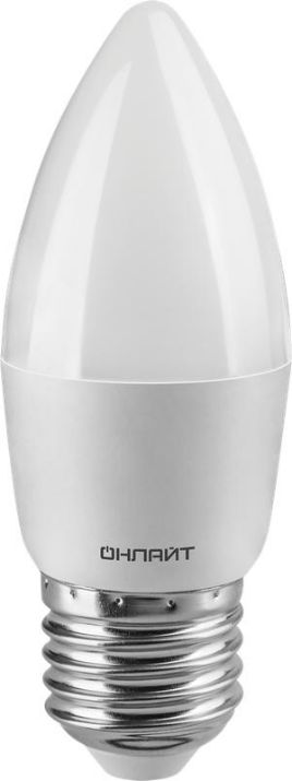 Изображение Лампа светодиодная 61 129 OLL-C37-6-230-6.5K-E27-FR 6Вт ОНЛАЙТ 61129