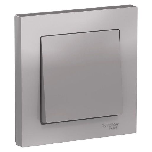 Изображение Выключатель 1-кл. СП AtlasDesign 10А IP20 (сх. 1) 10AX в сборе алюм. SE ATN000312